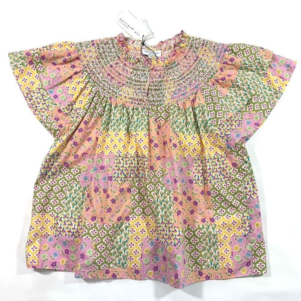 New Current Air Patchwork Flutter Sleeve Top NWT - image 2